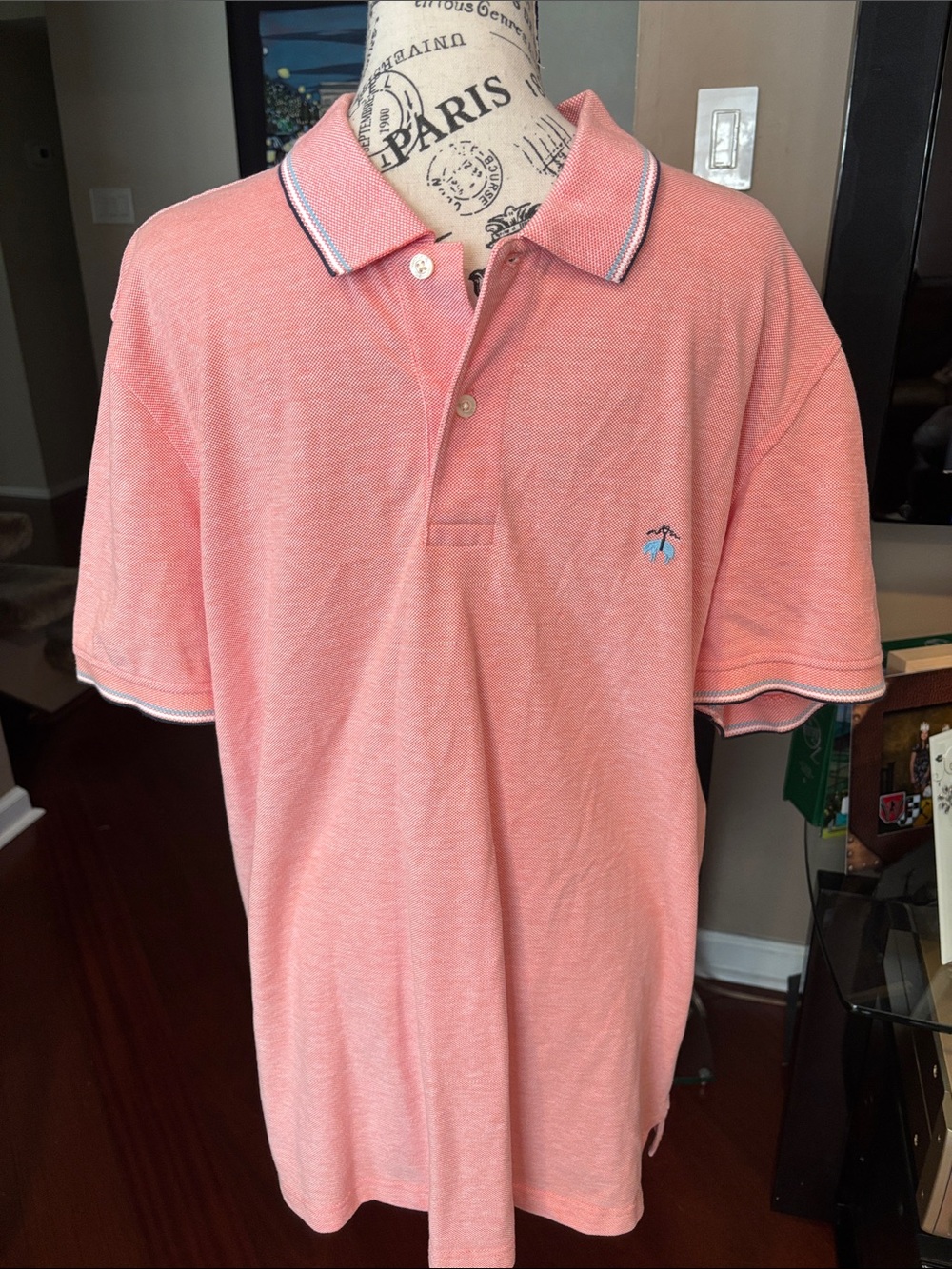 Brooks brothers Men's Pink Polo Shirt with Contrast Trim